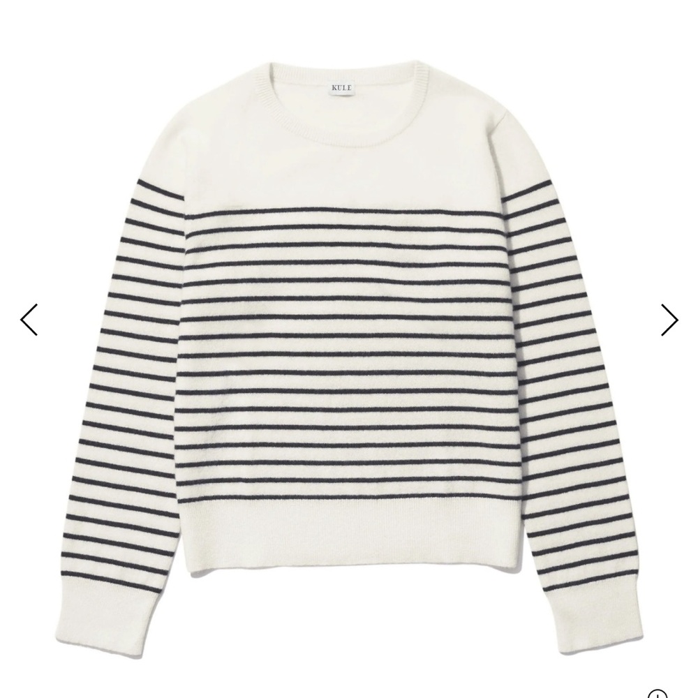 KULE Women's Classic Striped Cashmere Sweater Crewneck size Small NWT